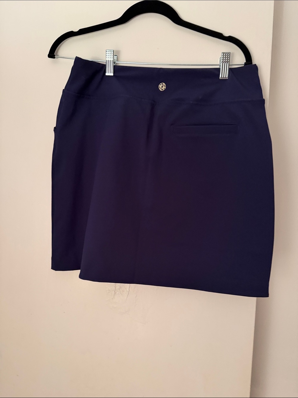 Lilly Pulitzer Navy Performance Skort with Logo Button
